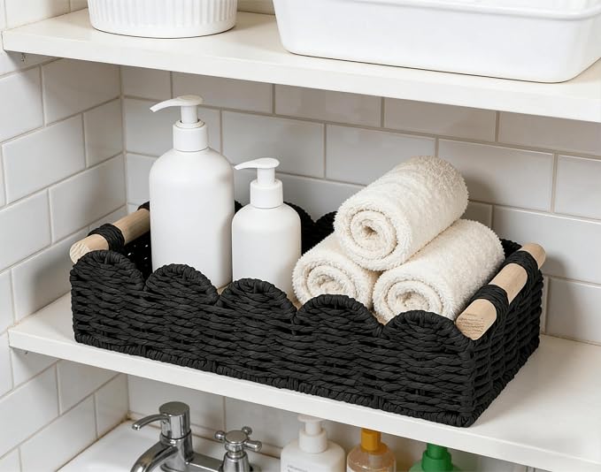CubesLand Toilet Paper Storage Basket Organizer, Small Wicker Decor Basket | - Image 8