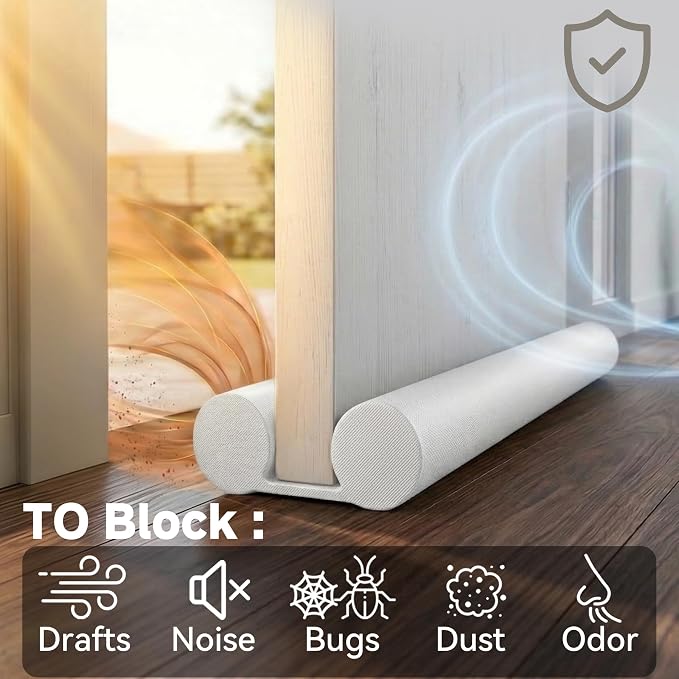MAXTID White Door Draft Stopper Adjustable 32, 38 Inches, Double Sided | 34 - Image 4
