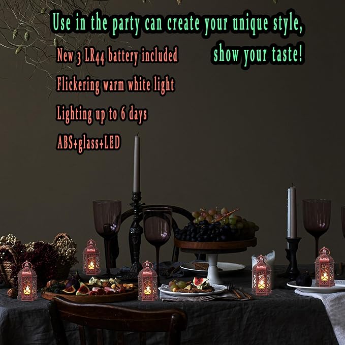 12PCS Mini Lantern with Flicker LED Candle - Image 7