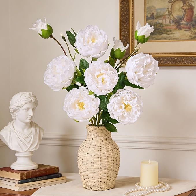 5PCS 22in Peonies Artificial Flowers, Real Touch Latex Fake Peonies | Lifelike - Image 4