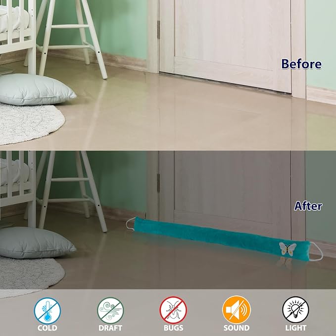 Decorative Weighted Under Door Draft Stopper 36 Inch, Heavy Duty Door Draft - Image 3