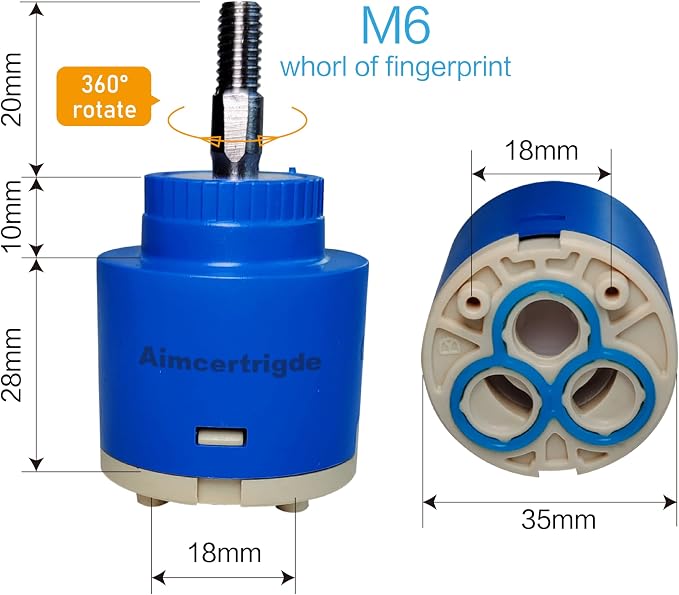 35mm Ceramic Faucet Cartridge Replacement, 35mm Faucet Cartridge Replacement - Image 2