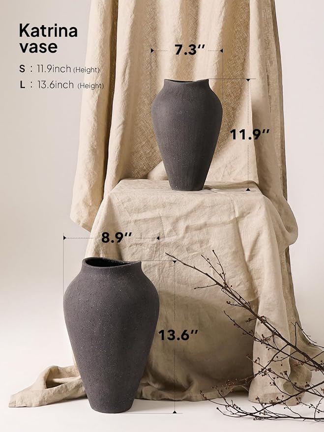 Ceramic Vase - Large 11.8 Inch Tall Floor Vase - Image 3