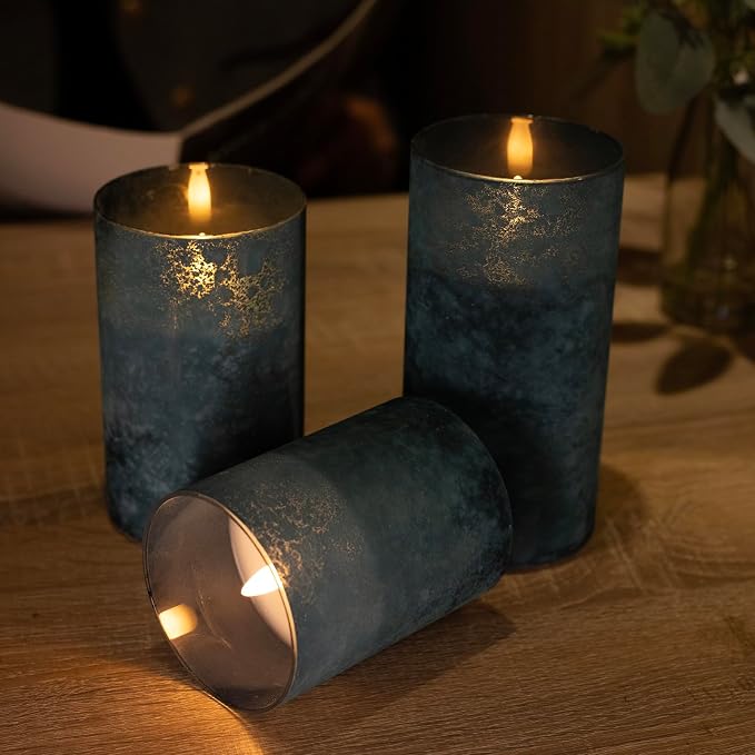 ANGELLOONG Blue Candles, Flickering Flameless Candles - Image 5