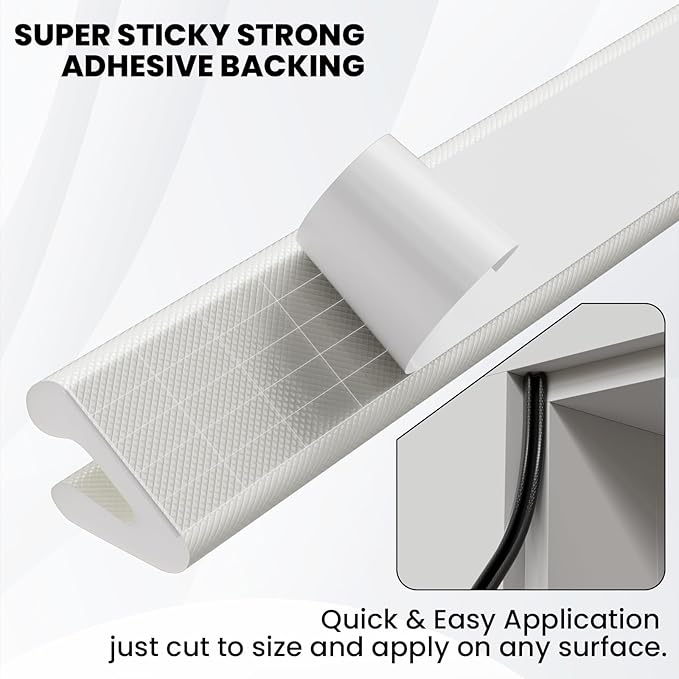 V Shape Thin Foam Weather Stripping Door Frame Seal Strip 19.7FT White | Draft - Image 5