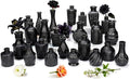 Black Glass Bud Vase Set of 24 Pcs, Small Bud Vases in Bulk, Glass Crystal by JXINDUJU
