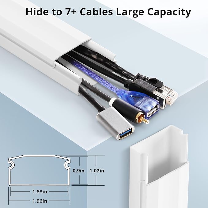 Cord Covers - 63in Paintable TV Cable Hider Kit, X-Large Cord Management System - Image 2