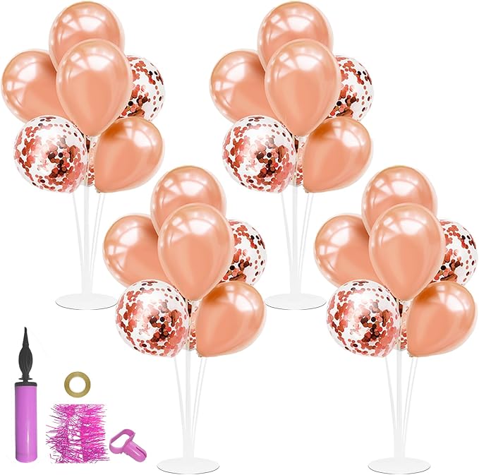 ZJDHPTY 4Set Rose Gold Balloon Stand Table Centerpieces Party Decor | Birthday - Image 8