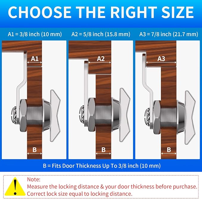 BEBOBLY 5/8 Inch Thumb Operated Offset Cam Lock, Cabinet Mailbox Drawer Latch - Image 2