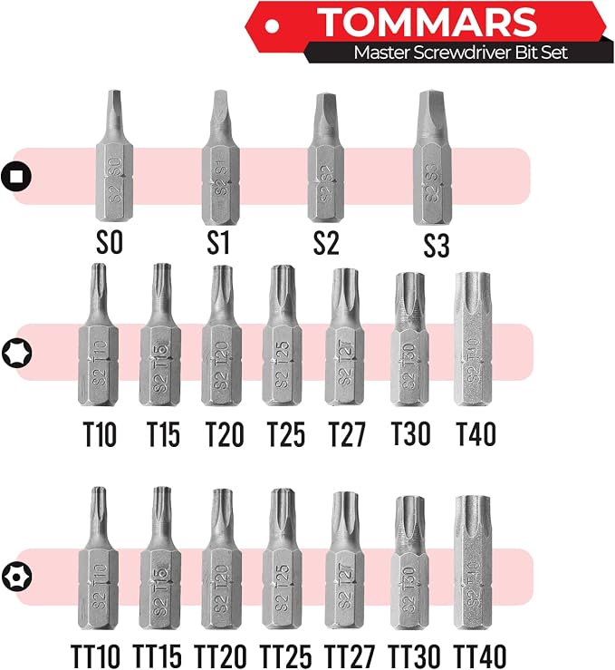 102-Pc Screwdriver Bit Set | S2 Steel, 1/4" Hex Shank Bits, Quick Release Bit - Image 5