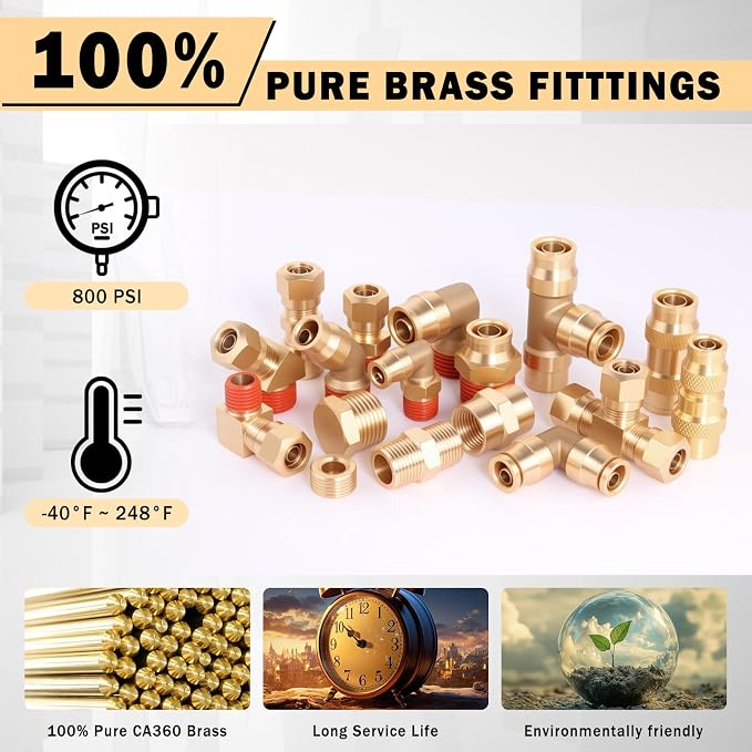 CheeMuii 300 Pcs Brass DOT Air Line Fittings - Image 4