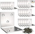 Silver Stainless Steel Corner Bracket, Joint Right Angle Bracket, L Shape Heavy by Aufuga