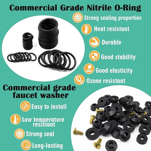 XBVV 28 Size 650 Pcs Faucet Rubber Washers Kit and SAE O Ring Assortment Set - Image 9