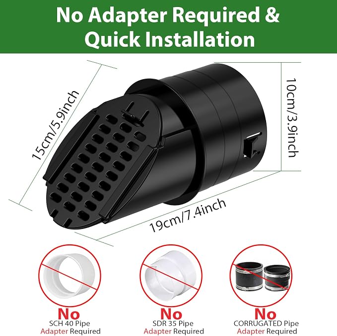 2 Pack 4" Gutter Downspout Extensions, Rain Diverter, Drainage Grate Yard Drain - Image 2