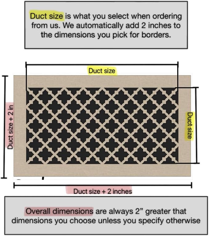 Vent Cover for walls and ceiling Custom Size Fan cover Wall Register Ceiling - Image 3