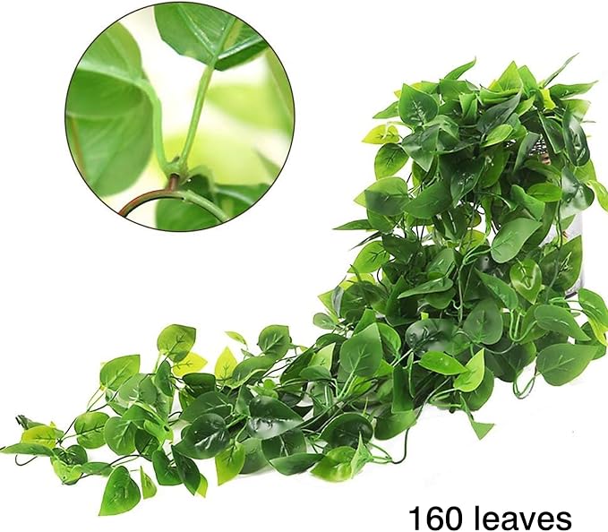 CEWOR 3pcs Fake Hanging Plants for Room Decor, 3.6ft Artificial Ivy Pothos Vine - Image 5