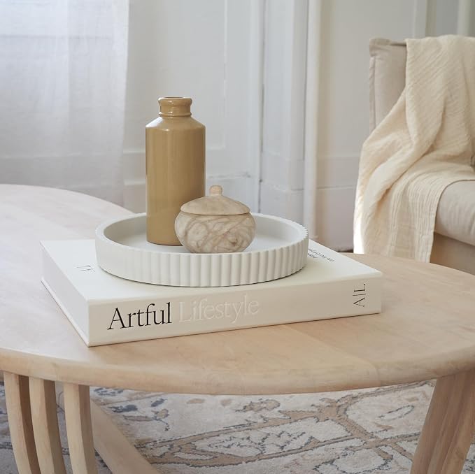Decorative Concrete Tray & Book Decor Set - Image 6