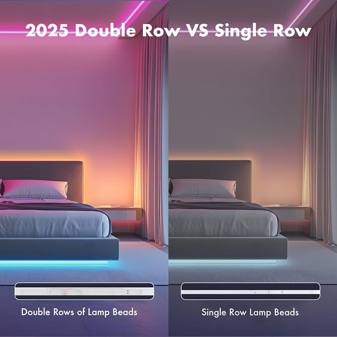 LED Lights for Bedroom, 2025 Double Row 100FT 960LEDs RGB Strip Lights Music - Image 4