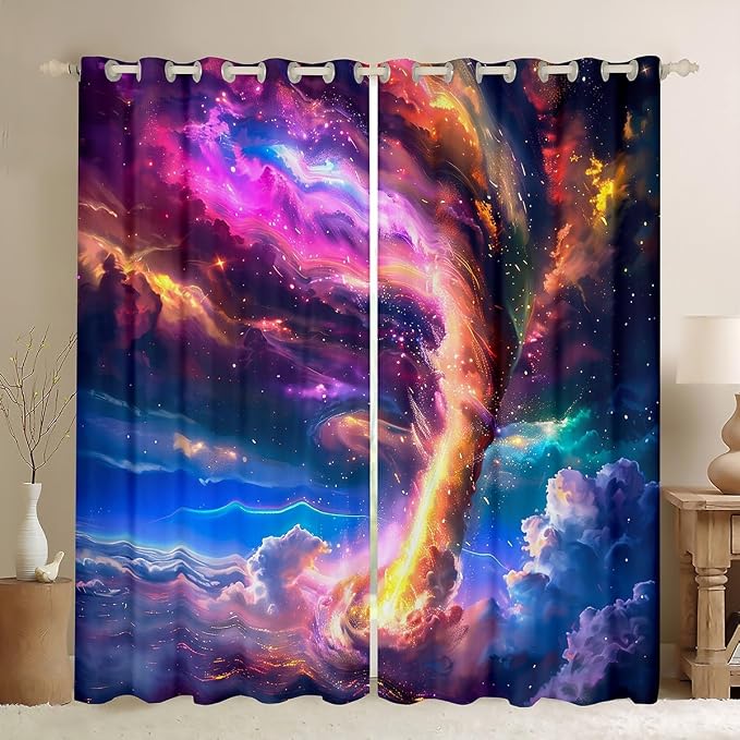 jejeloiu 3D Tornado Blackout Shades Window Treatments Natural Disaster Window by jejeloiu