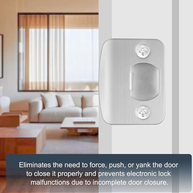 Door Strike Plate for Interior Doors, Brushed Nickel, 2 Pack | 2-1/4"x1-3/4" - Image 7