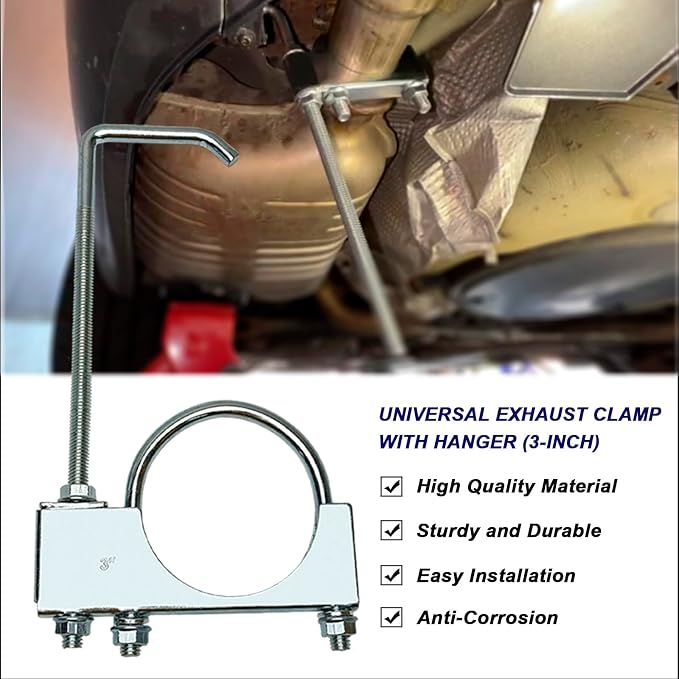 3" Exhaust Clamp With Hanger One-Piece Muffler Hanger, Corrosion Resistant - Image 7