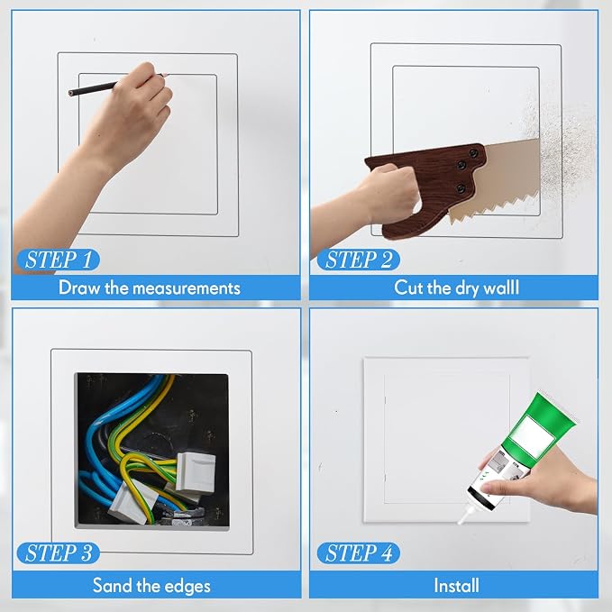 Menkxi 2 Pack 8 x 8 Plastic Plumbing Access Panel - Image 4