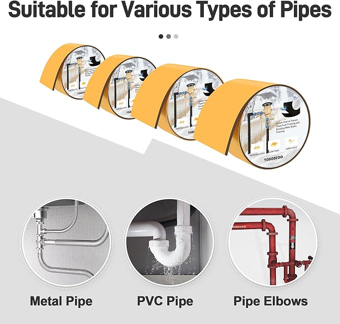TOHONFOO Outdoor Pipe Insulation Tapes, Foam Pipe Heat Tape, insulation foam - Image 5