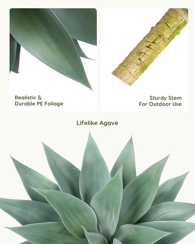 Velener Artificial Outdoor Blue Agave Plant - Image 3