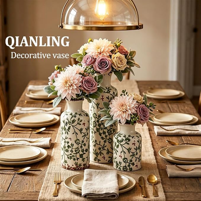 Green Ceramic Vase Set - Image 6