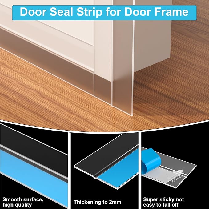 Weather Stripping Door Seal, 20 Ft Shower Door Seal, 3 in | Flexible door sweep - Image 4