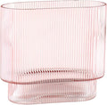 Ribbed Glass Vase, Fluted Short Vases by YANWE
