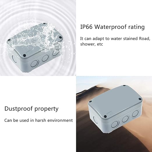 6 Pcs Gray Outdoor Waterproof Junction Box ABS Plastic Dustproof IP66 | - Image 3