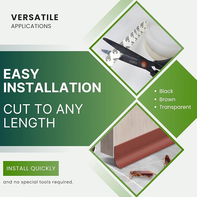 Weather Stripping Door Seal, 1.4in Brown Flex Seal Tape | Heavy-Duty Silicone - Image 9