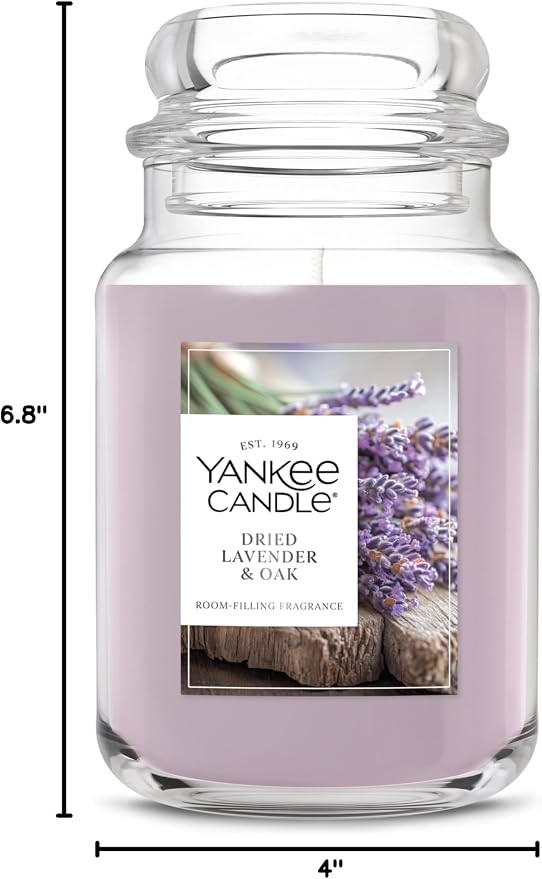Yankee Candle Dried Lavender & Oak, Scented Candle, 22oz Large Jar - Image 9