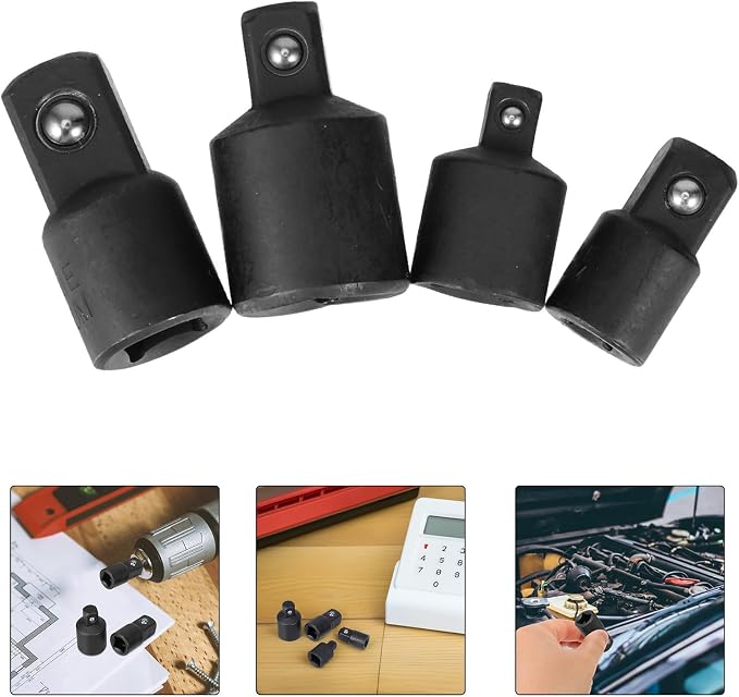 Impact Socket Adapter and Reducer Set Inch 3/8 1/4 4pcs 1/2 Black | High Carbon - Image 8