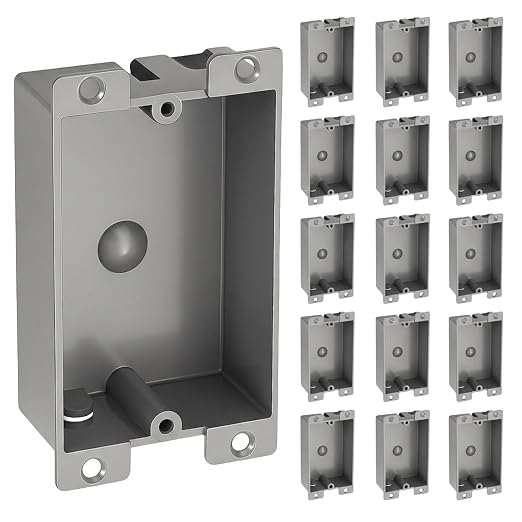 15 Pack Shallow Outlet Box 8 Cubic Single Gang Old Work Junction Box – Grey by Jicoyin