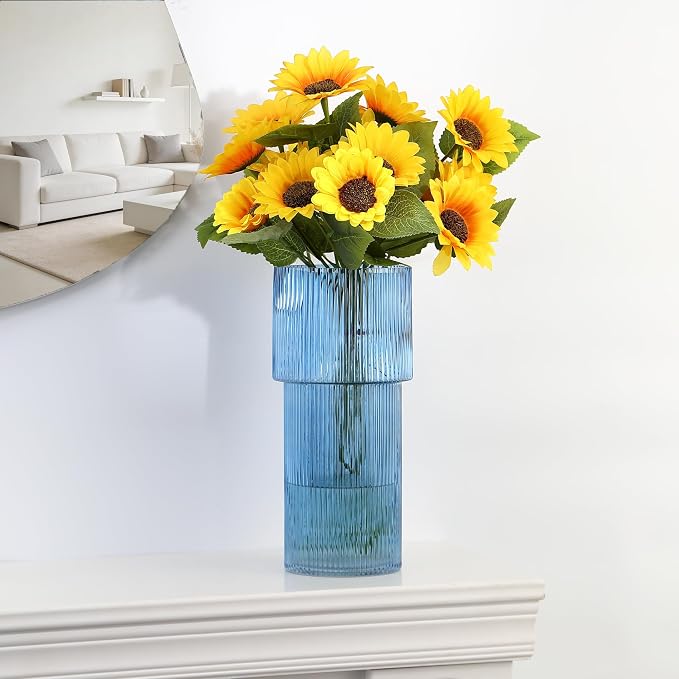 Large Glass Vase, 12 Inches Tall Vase - Image 6