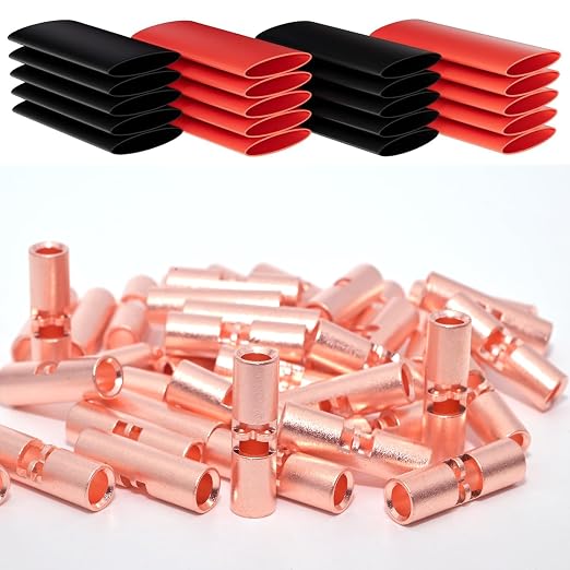 8 AWG Wire Splice Kit – 20 PCS 8 Gauge Bare Copper Non-Insulated Butt Connectors by SVAAR