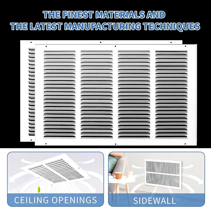 20x12 Return Air Grille, Air Return Vent Cover, AC Vent Cover, Cold Air Return - Image 6