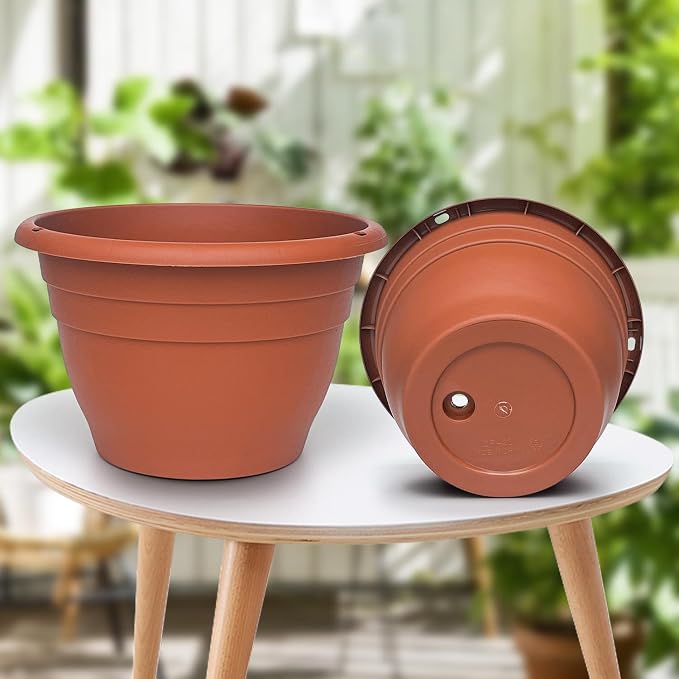 RooTrimmer 5 Pack 10 Inch Plant Pots Lightweight Planters - Image 7