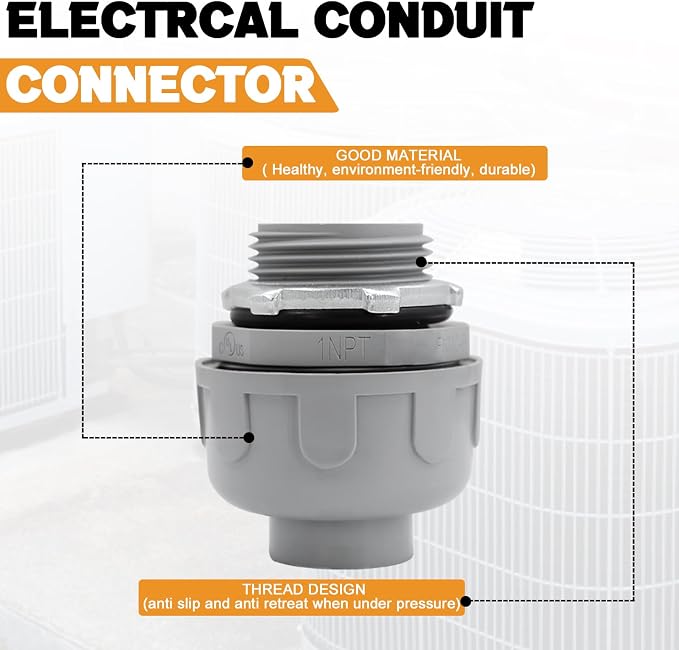 1 inch Liquid Tight Connector PVC Flexible Conduit Connector, Straight 180 - Image 4