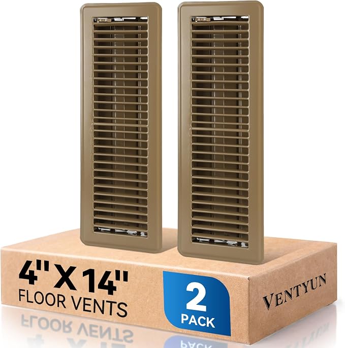 4" x 14" Floor Register Vent Covers 2-Pack by VENTYUN