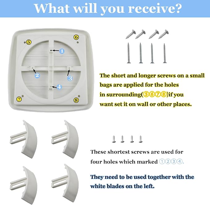 Amonk Adjustable Dryer Vent Cover Outside 4'' to 5'' to 6'' Plastic Louvered - Image 4