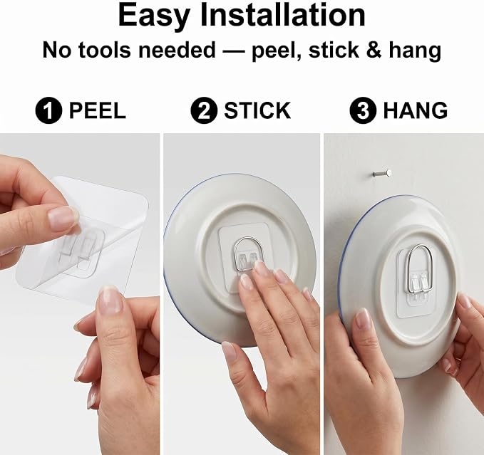 20Pcs Plate Hangers for The Wall, Adhesive Picture Hangers for Display - Image 3
