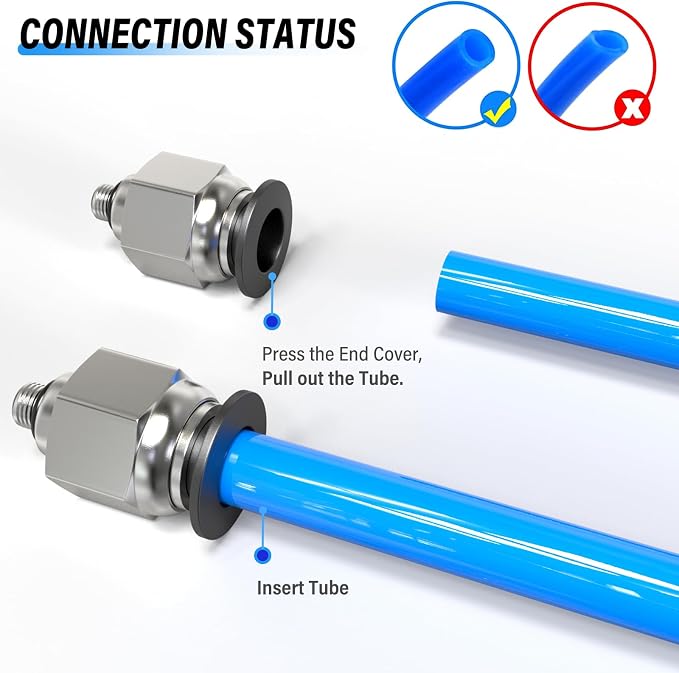 TAILONZ PNEUMATIC Male Straight 4mm Tube OD x M5 Thread Push to Connect - Image 5