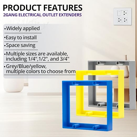 1/4” Double Gang Outlet Box Extender, Comes - Image 4