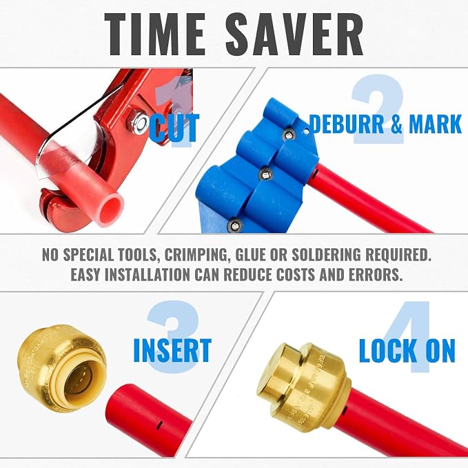1/2 Inch End Cap, Push-to-Connect Plumbing Fittings | Brass, End Stop, Caping - Image 5