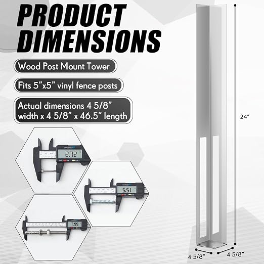 2 Sets 5" X 5" X 24" Vinyl Fence Concrete Post - Image 2