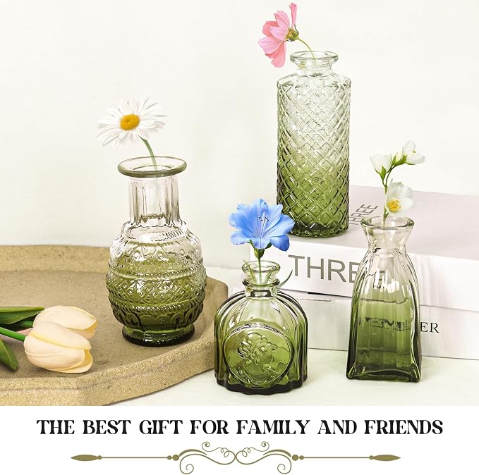Set of 12 Glass Bud Vase Set, Small Vintage Clear Flower Vase Centerpieces - Image 2