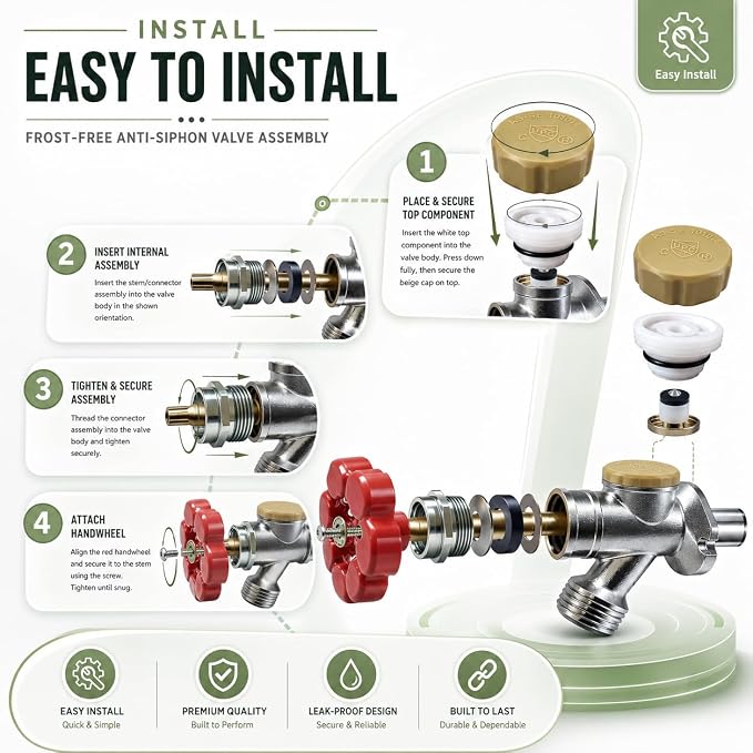 Hose Bib Spigot Repair Kit for Anti-Siphon Frost-Free Sillcock Valves | - Image 6